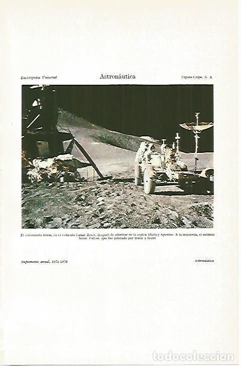 Postales: LAMINA ESPASA 13534: Astronauta Irwin en el vehiculo Lunar Rover - Varios