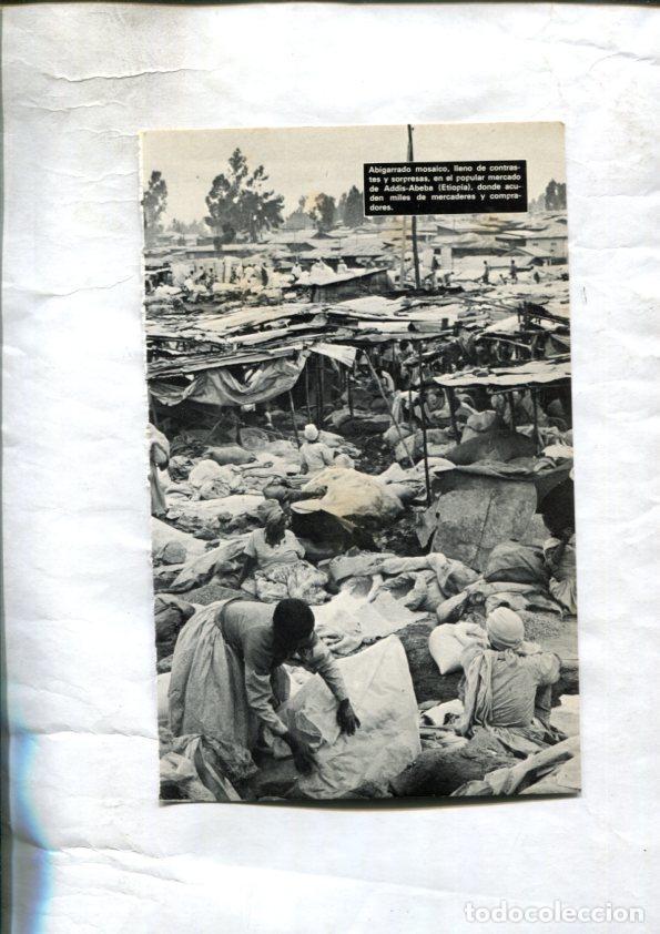 Postcards: Foto: Mercado de Addis Abeba (Etiopia) y Seleccion de diamantes por tecnico Republica sudafica -