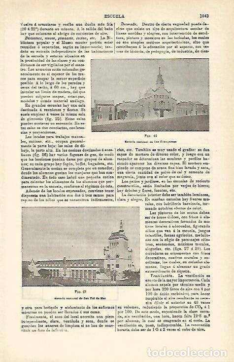 Cartes Postales: LAMINA ESPASA 16636: Escuela de Les Franqueses y Sant Pol de Mar Barcelona - Varios