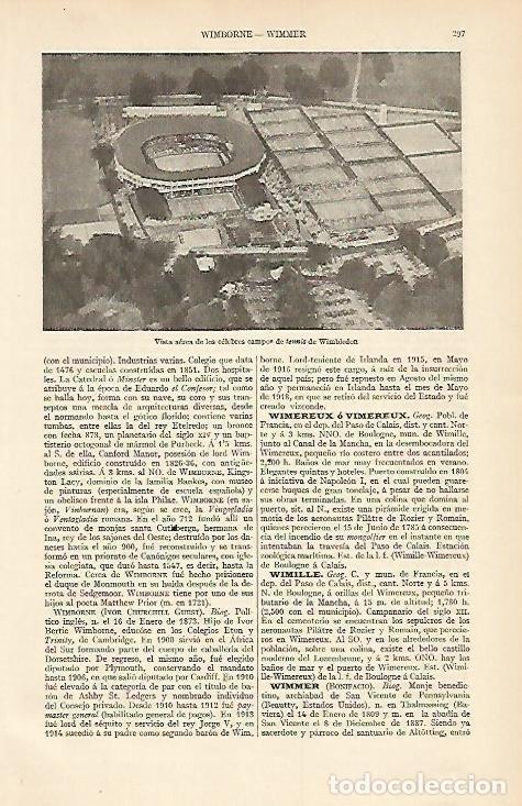 Cartes Postales: LAMINA ESPASA 1562: Vista aerea de Wimblendon Londres - Varios Autores
