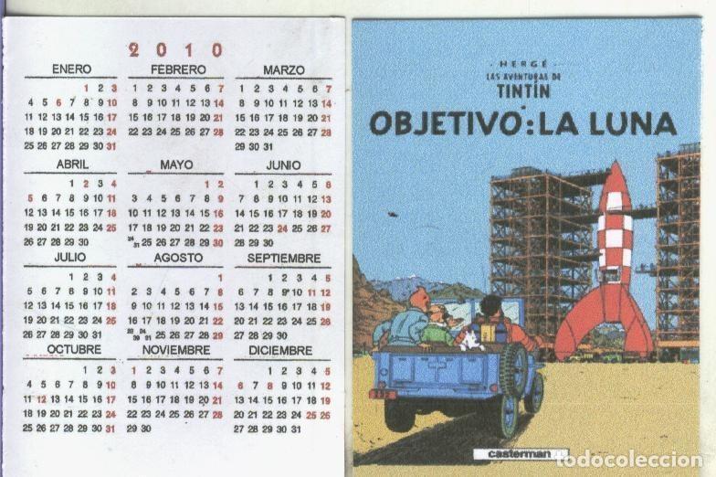 Postales: Calendario bolsillo 2010: Tintin: Objetivo;: La luna - Varios