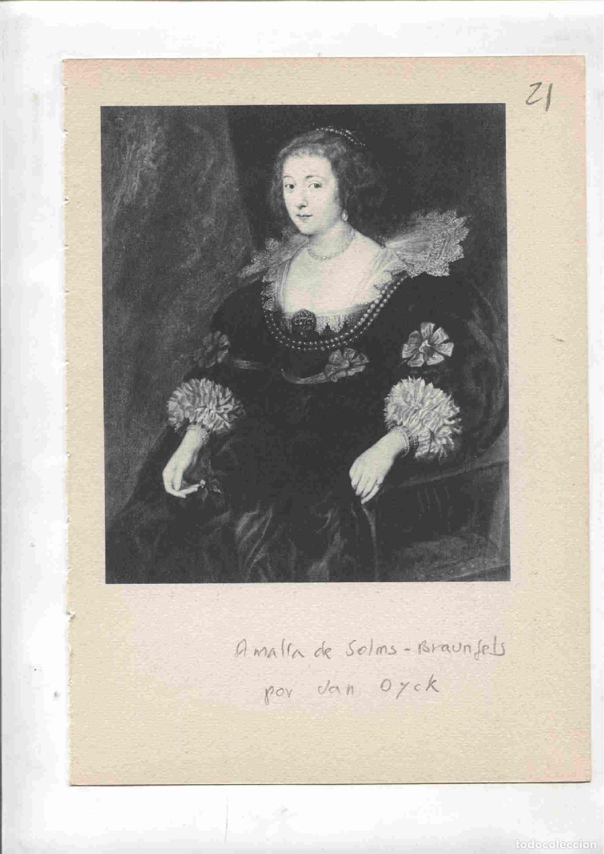 Postkarten: Lamina 21: Amalia de Solms-Braunfels (Van Dyck) y Federico Enrique de Nassau, principe de Orange (Va