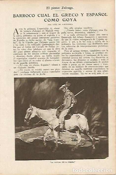 Cartoline: LAMINA BLANCO Y NEGRO 7683: La vicitma de la fiesta por Zuloaga - Varios