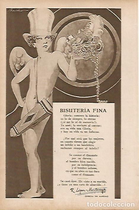 Cartes Postales: LAMINA BLANCO Y NEGRO 7777: Bisuteria Fina por R. Lopez Montenegro y dibujo de Basilio - Varios