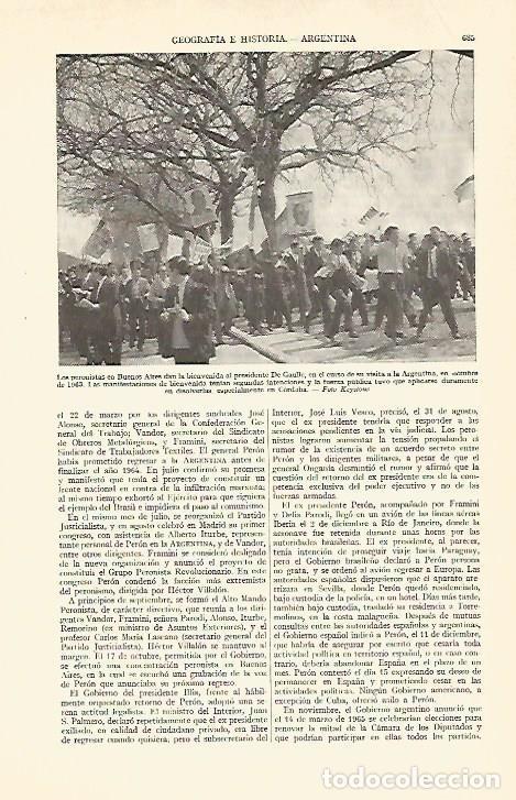 Postais: LAMINA ESPASA 29323: Peronistas en Buenos Aires por la visita de De Gaulle - Varios
