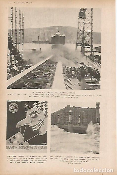 Postkarten: LAMINA BLANCO Y NEGRO 7836: Botadura del Juan Sebastian Elcano en Bilbao - Varios
