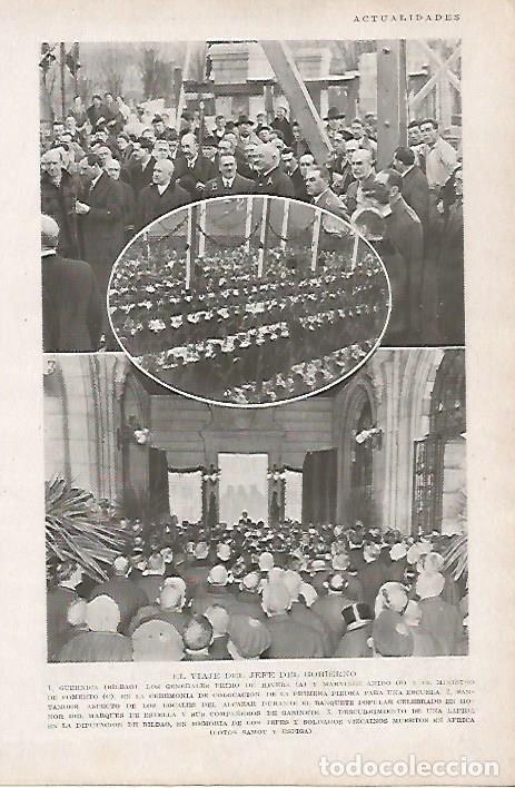 Postais: LAMINA BLANCO Y NEGRO 8079: Primo de Rivera en Guernica y Santander - Varios