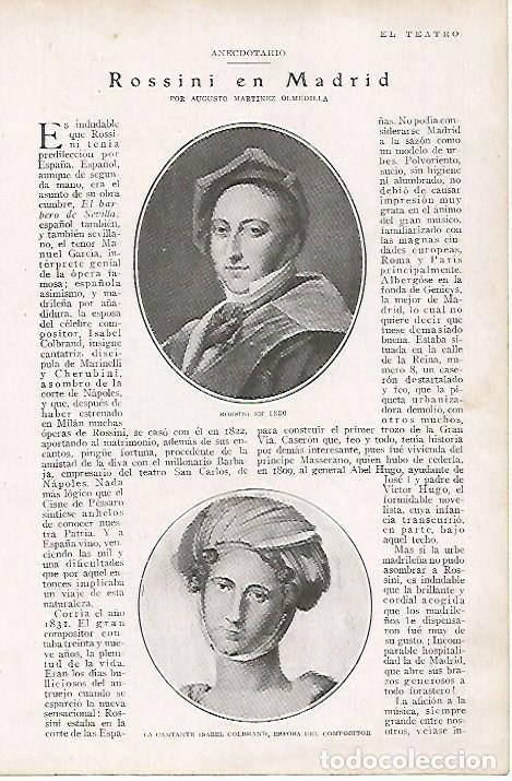 Postcards: LAMINA BLANCO Y NEGRO 8180: Rossini en Madrid - Varios