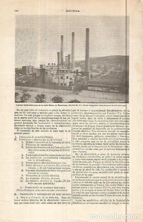 Postkarten: LAMINA ESPASA 29634: Central electrica de la calle Mata Barcelona - Varios