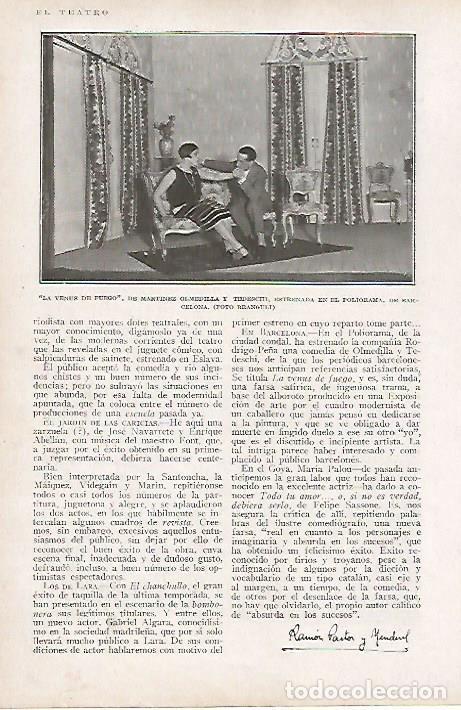 Postais: LAMINA BLANCO Y NEGRO 8137: La Venus de Fuego en el Poliorama de Barcelona - Varios