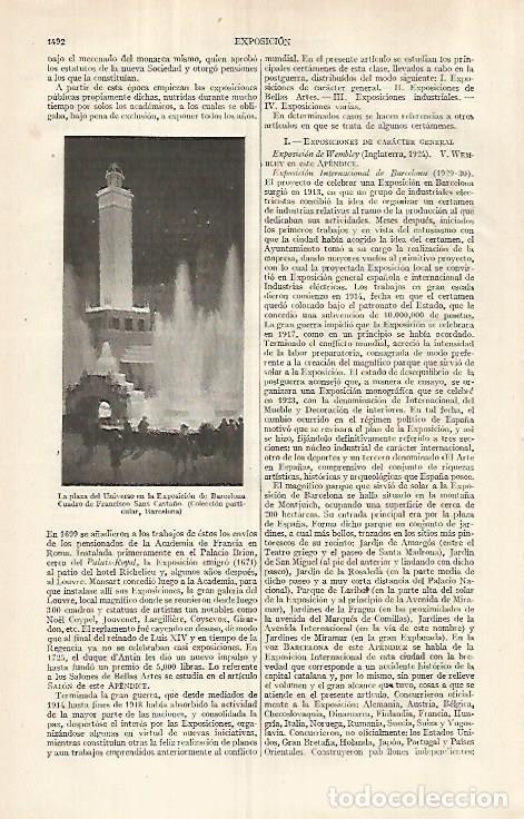 Postkarten: LAMINA ESPASA 29695: Plaza del Universo en la Exposicion de Barcelona por F. Sans - Varios