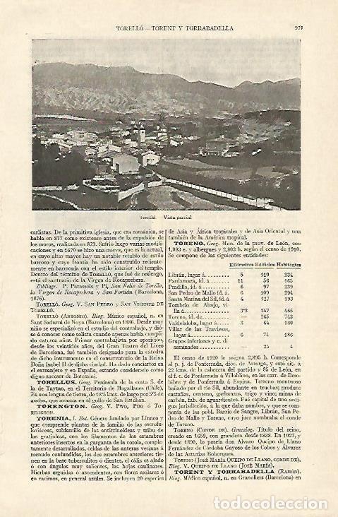 Postais: LAMINA ESPASA 1318: Vista parcial de Torello Barcelona - Varios Autores