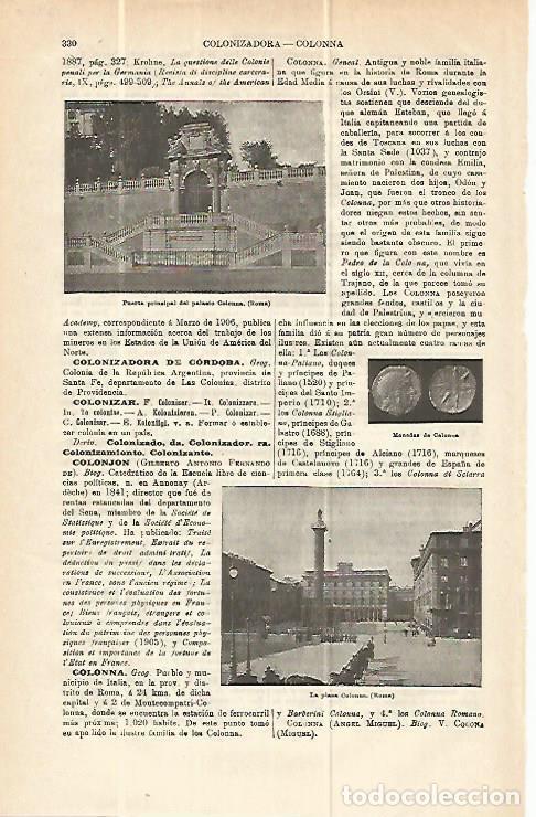 Postais: LAMINA ESPASA 13957: Palacio Colonna en Roma - Varios