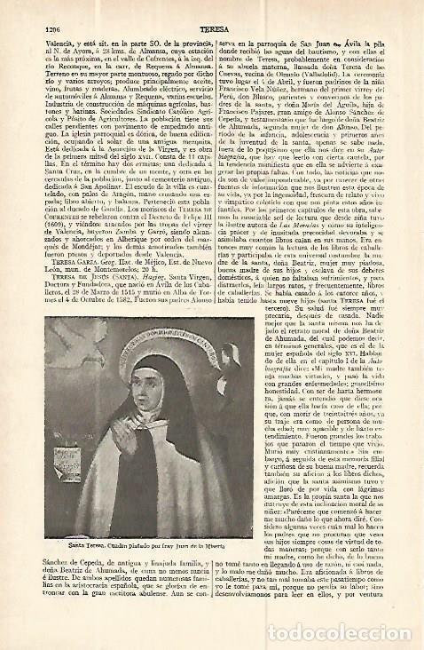 Postais: LAMINA ESPASA 13858: Santa Teresa por fray Juan de la Miseria - Varios