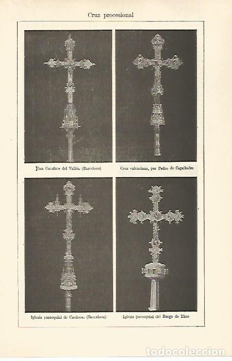 Postcards: LAMINA ESPASA 29787: Cruz procesional de Sant Cugat Cardona Burgo de Ebro y Valencia - Varios