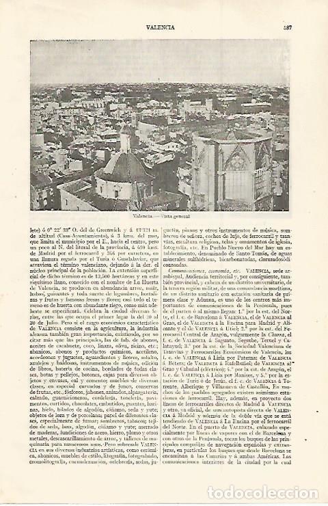 Postkarten: LAMINA ESPASA 30013: Vista general de Valencia - Varios