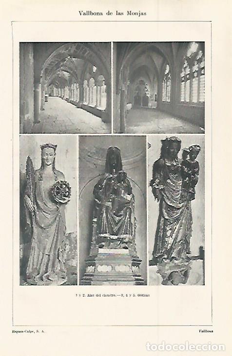 Postales: LAMINA ESPASA 30107: Claustro e imagenes de Vallbona de las Monjas Lleida - Varios