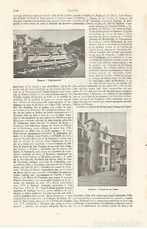 Cartoline: LAMINA ESPASA 30163: Vista de Vannes Francia - Varios