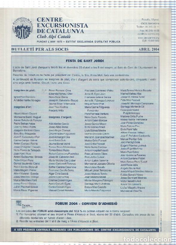 Cartoline: Butlleti: abril 2004 - Centre Excursionista de Catalunya Club Alpi Catala