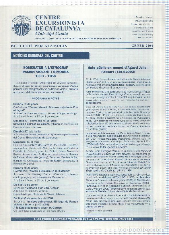 Postales: Butlleti: gener 2004 - Centre Excursionista de Catalunya Club Alpi Catala