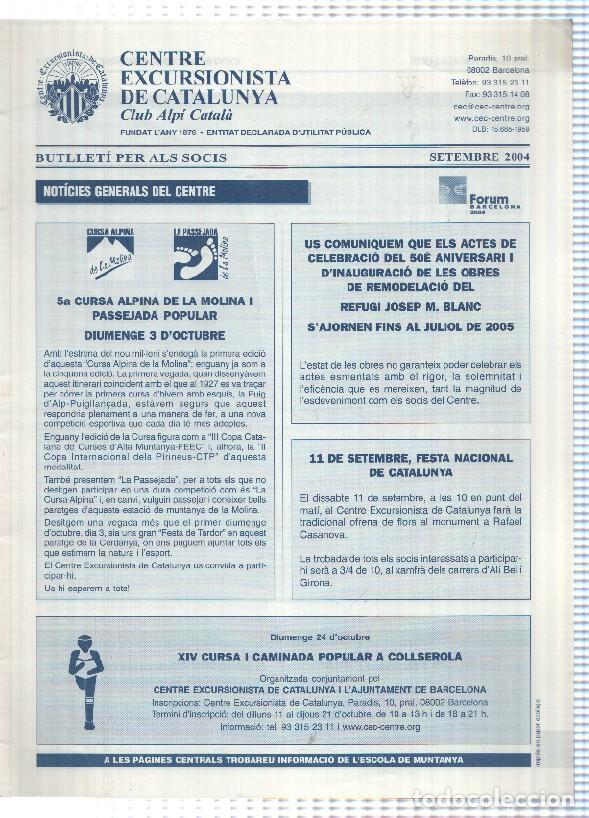 Postales: Butlleti: setembre 2004 - Centre Excursionista de Catalunya Club Alpi Catala