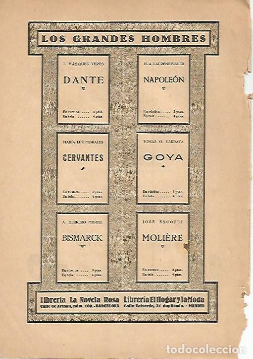 Postais: LAMINA 8833: Publicidad de Libreria La Novela Rosa de Barcelona y El hogar y la moda de Madrid - Var