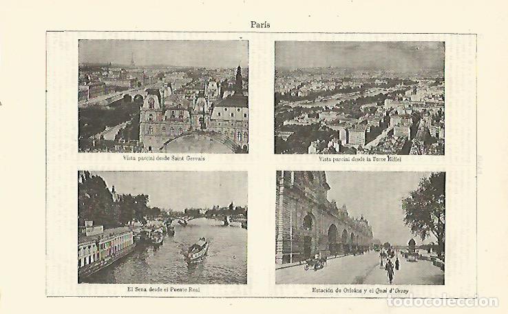 Postcards: LAMINA ESPASA 23321: Vistas parciales de Paris - Varios