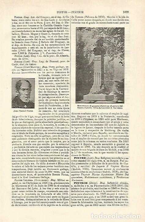 Postkarten: LAMINA ESPASA 23269: Monumento al General Pintos en Madrid - Varios