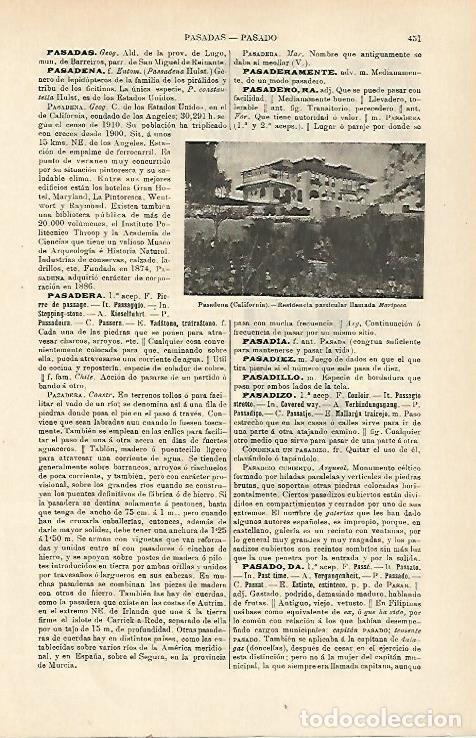Postales: LAMINA ESPASA 23398: Residencia Mariposa en Pasadena Estados Unidos - Varios