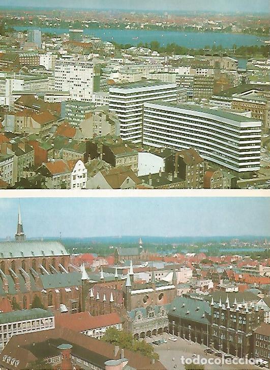 Postais: LAMINA 11007: Vista de Hamburgo y Plaza del Mercado de Lubeck Alemania - Varios