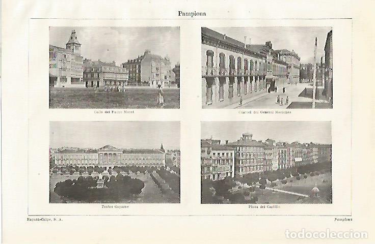 Postkarten: LAMINA ESPASA 23514: Calles y plazas de Pamplona - Varios