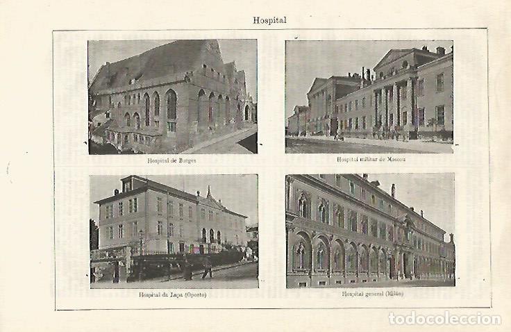 Postcards: LAMINA ESPASA 30251: Hospital de Burgos Moscu Milan y Oporto - Varios