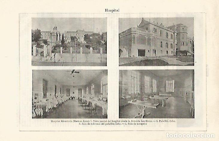 Postais: LAMINA ESPASA 30249: Hospital Rivadavia de Buenos Aires - Varios