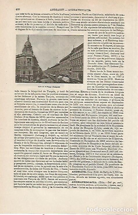 Postais: LAMINA ESPASA 23756: Calle de Andrassy en Budapest - Varios