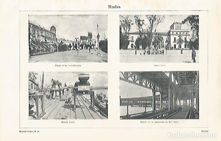 Postkarten: LAMINA ESPASA 30269: Vistas de Huelva - Varios