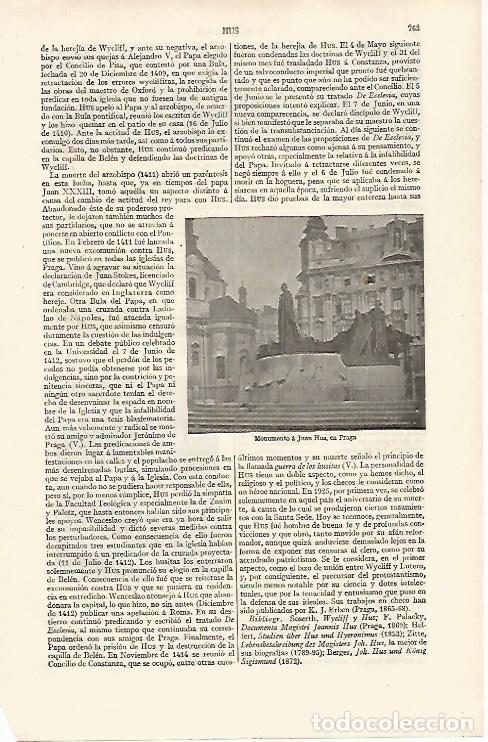Postkarten: LAMINA ESPASA 30301: Monumento a Juan Hus en Praga - Varios