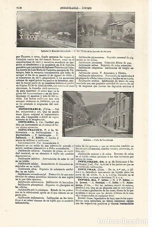 Postkarten: LAMINA ESPASA 30375: Vistas de Infiesto Oviedo - Varios