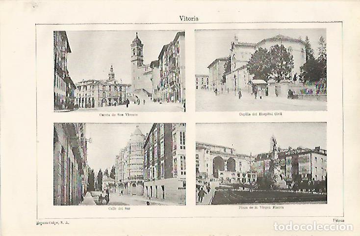 Postais: LAMINA ESPASA 30473: Hospital Civil Calle del sur y Plaza de la Virgen Blanca en Vitoria - Varios