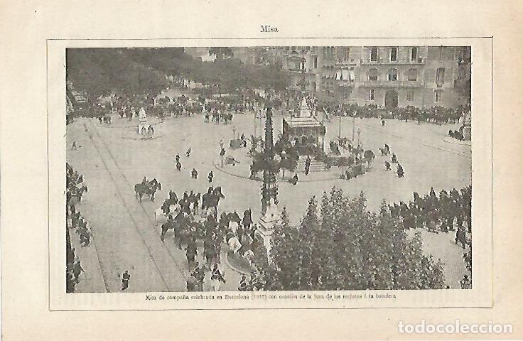 Postkarten: LAMINA ESPASA 24083: Misa de campa&ntilde;a en Barcelona en 1917 - Varios