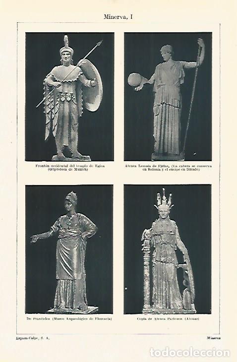 Cartoline: LAMINA ESPASA 24019: Esculturas representando a Minerva - Varios