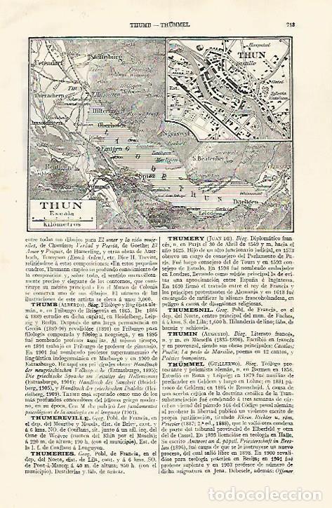 Postkarten: LAMINA ESPASA 30585: Mapa de Thun Francia - Varios