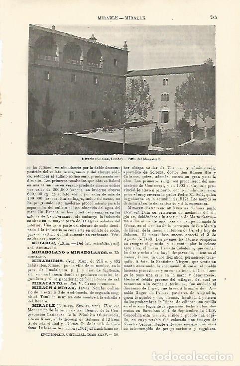 Postcards: LAMINA ESPASA 24063: Monasterio del Miracle en Solsona (Lleida) - Varios
