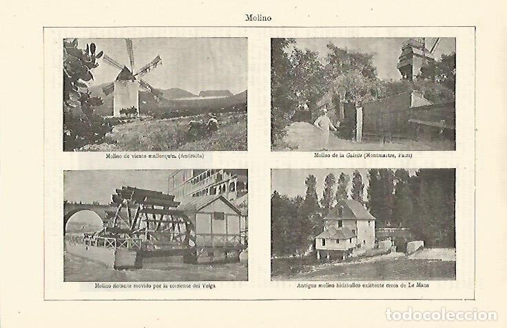 Postcards: LAMINA ESPASA 24215: Molinos en Andraitx Paris Le Mans y en el Volga - Varios