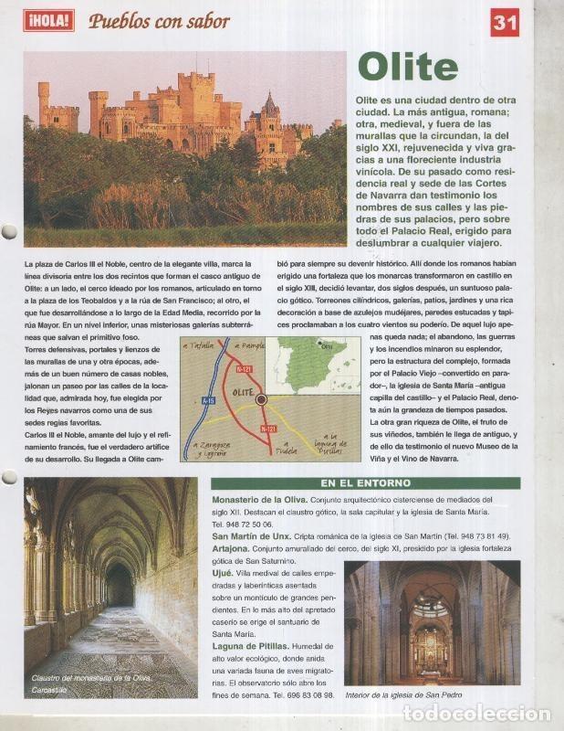 Postais: Guia HOLA de pueblos con sabor, ficha 31: Olite - Varios