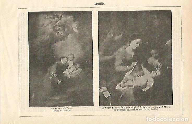 Postales: LAMINA ESPASA 24557: San Antonio de Padua y La Virgen de la faja por Murillo - Varios