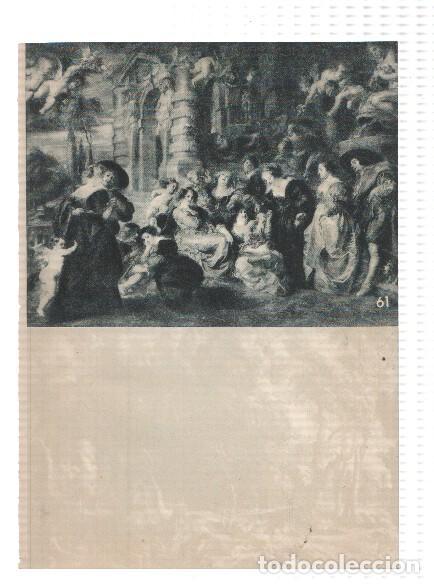 Postales: El Museo del Prado, laminas 61 y 62; El jardin del amor y Danza de aldeanos + Caza del Meleagro (Rub