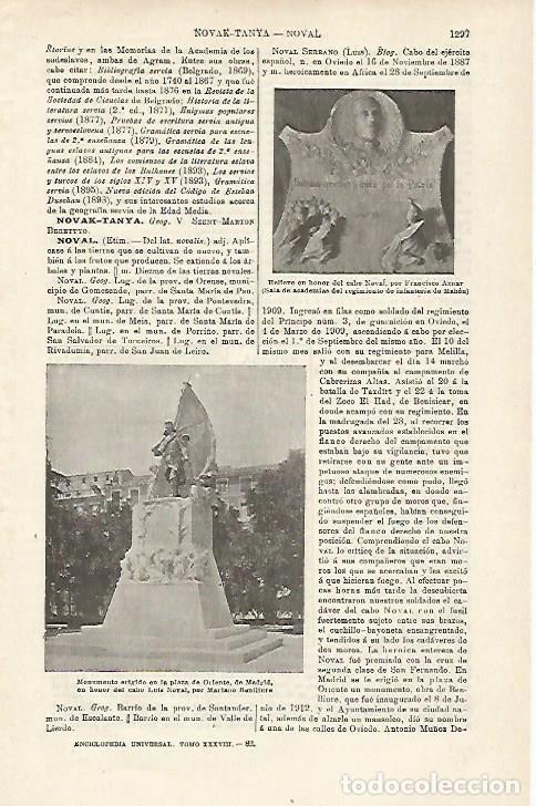 Postkarten: LAMINA ESPASA 20288: Monumento a Noval en Madrid - Varios