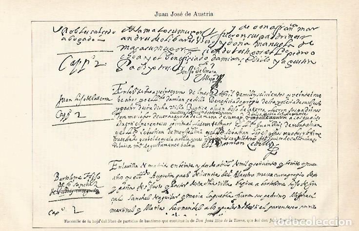 Postkarten: LAMINA ESPASA 21089: Partida de bautismo de Juan de Austria - Varios