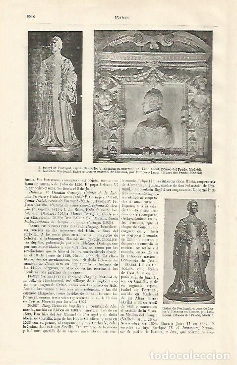 Postales: LAMINA ESPASA 20851: Isabel de Portugal - Varios