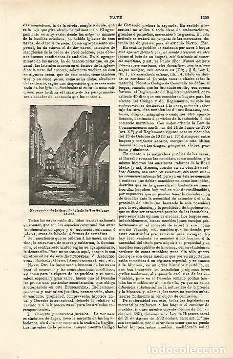 Postkarten: LAMINA ESPASA 24698: Nave central de la iglesia de San Galgano en Siena - Varios